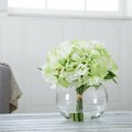 Standalone Hydrangea Floral Arrangement with Glass Vase - Green ST3251451